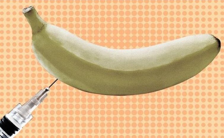injekzio zakila handitzea banana bat erabiliz adibide gisa